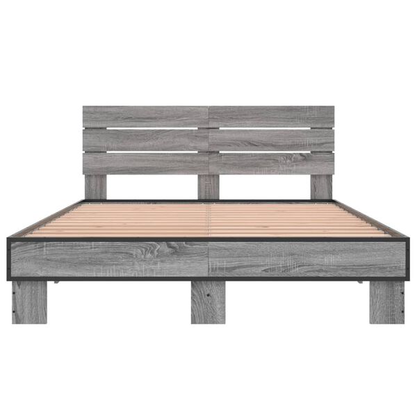 vidaXL Bed Frame without Mattress Grey Sonoma 120x190 cm Small Double