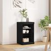 vidaXL LED Sideboard Black Oak 41 x 37 x 67 cm Engineered Wood
