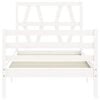 vidaXL Bed Frame without Mattress White 90x200 cm Solid Wood