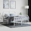 vidaXL Metal Bed Frame without Mattress with Footboard White 120x200cm