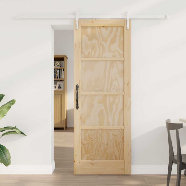 vidaXL Sliding Door ORKDAL Brown 73.5 x 198.5 cm Solid Pine Wood