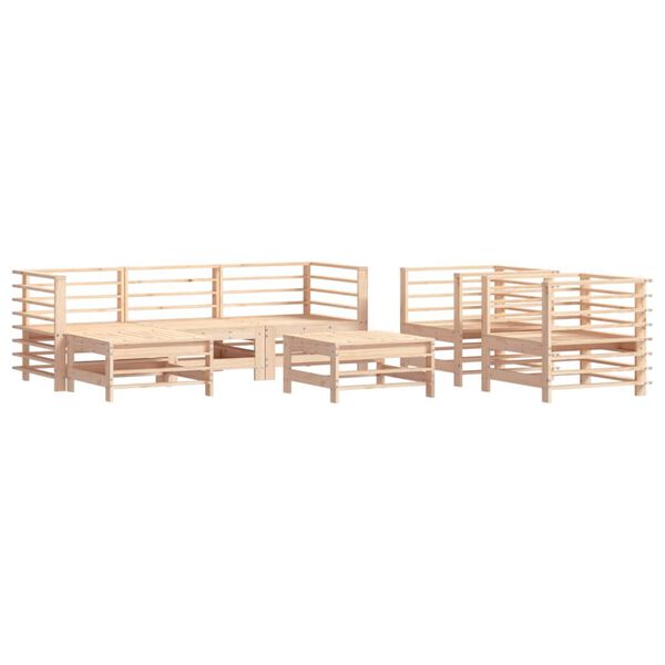 vidaXL 7 Piece Garden Lounge Set Solid Wood Pine