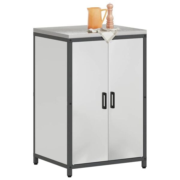 vidaXL Kitchen Storage with Shelf Silver 60 x 50 x 92 cm Steel