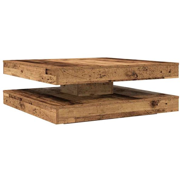vidaXL Coffee Table 360-Degree Rotatable Old Wood 90x90x34.5 cm