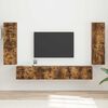 vidaXL TV Cabinet Set Wall-mounted 4 pcs Smoked Oak Engineered Wood
