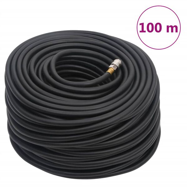 vidaXL Hybrid Air Hose Black 0.6" 100 m Rubber and PVC