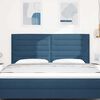 vidaXL LED Headboard with LED Strip Lights Manual Blue 180 cm Fabric