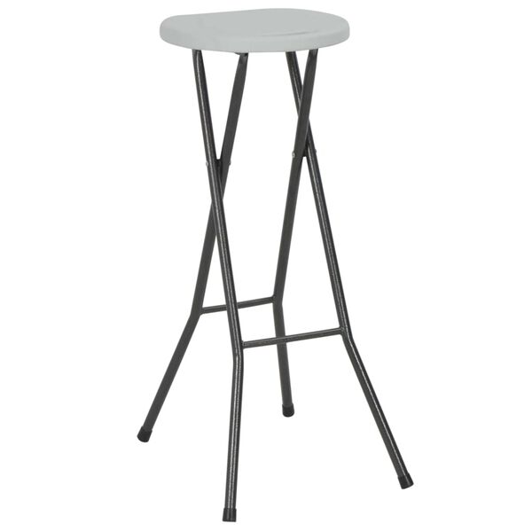 vidaXL Folding Bar Stools 2 pcs HDPE and Steel White