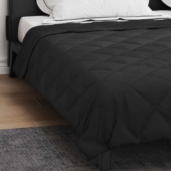 vidaXL Full Year Duvet Black 240 x 200 cm Microfiber