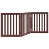 vidaXL Dog Gate Foldable 3 Panels Brown 150 cm Poplar Wood