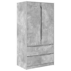 vidaXL Wardrobe Concrete Grey 79.5 x 49 x 156 cm Engineered Wood