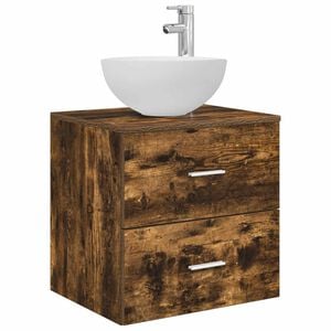 vidaXL Wall-Mounted Sink Vanity Smoked Oak 49.5 x 41 x 64.5 cm