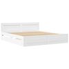 vidaXL Bed Frame with Headboard without Mattress White 200x200 cm
