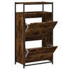 vidaXL Shoe Cabinet Smoked Oak 60x34x112 Engineered Wood
