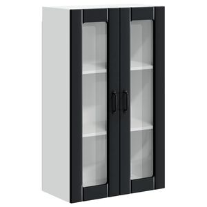 vidaXL Kitchen Wall Cabinet Wall-mounted Lucca Black 60 x 31 x 100 cm