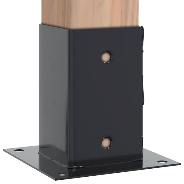 vidaXL Post Bases Square 4 pcs Anthracite 91x91 mm Powder-coated Steel