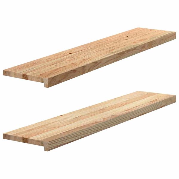 vidaXL Stair Treads 2 pcs Untreated 120x25x2 cm Solid Wood Oak