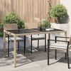 vidaXL Garden Table 150x90x75 cm Tempered Glass and Poly Rattan Beige