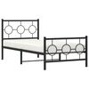 vidaXL Metal Bed Frame without Mattress with Footboard Black 90x190cm