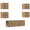 vidaXL 5 Piece TV Cabinet Set Wall-mounted Artisan Oak Engineered Wood