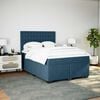 vidaXL Box Spring Bed with Mattress Blue 140x190 cm Velvet