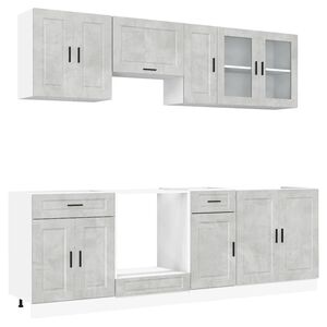 vidaXL 8 Piece Kitchen Cabinet Set Porto Concrete Grey Engineered Wood