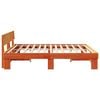 vidaXL Bed Frame with Headboard Wax Brown 200 x 200 cm Solid Pine Wood