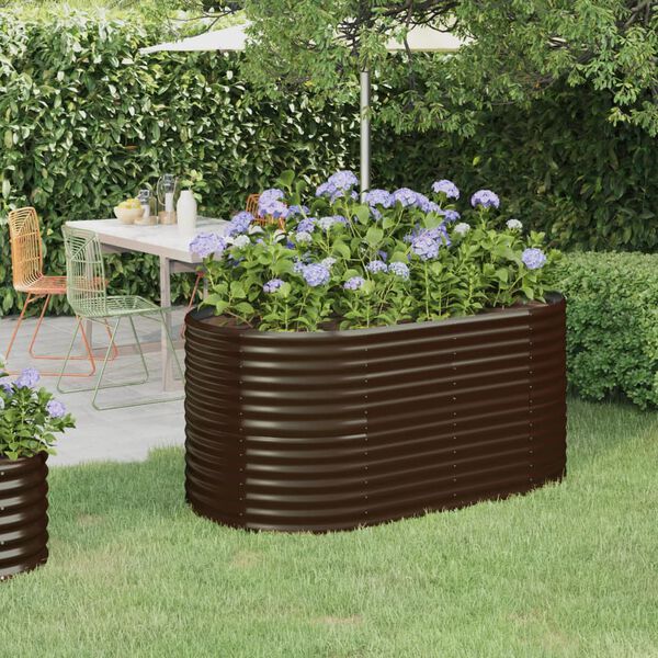vidaXL Garden Raised Bed Galvanised Steel 152x80x68 cm Brown