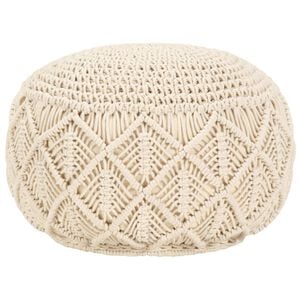 vidaXL Macrame Handmade Pouffe 45x30 cm Cotton