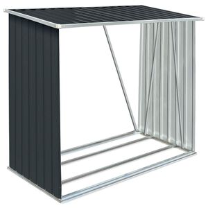 vidaXL Garden Log Storage Shed Galvanised Steel 163x83x154 cm Anthracite