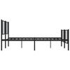 vidaXL Metal Bed Frame without Mattress with Footboard Black 180x200cm