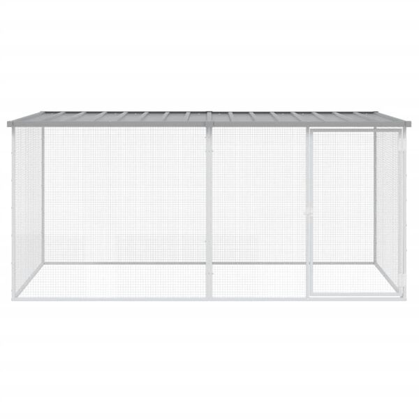 vidaXL Chicken Cage with Roof Light Grey 203x98x90 cm Galvanised Steel