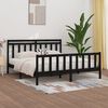 vidaXL Bed Frame without Mattress Black Solid Wood Pine 180x200 cm Super King