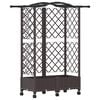 vidaXL Raised Bed with Trellis and Roof Brown 124 x 40 x 129 cm PP