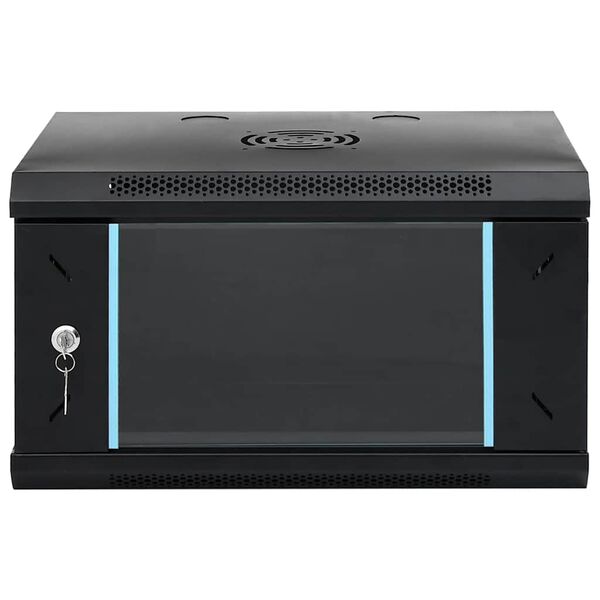 vidaXL Network Cabinet with Storage Black 53 x 45 x 30 cm Steel