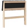 vidaXL Upholstered Headboard Black 75 cm Solid Pine Wood