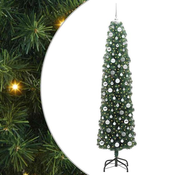 vidaXL Artificial Christmas Tree with 300 LEDs with Stand Green 210 cm