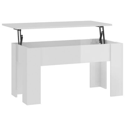 vidaXL Coffee Table High Gloss White 101x49x52 cm Engineered Wood