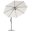 vidaXL Cantilever Garden Parasol with LED Lights and Metal Pole 350 cm Sand