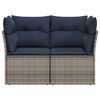 vidaXL Garden Sofa with Cushion Grey 124 x 62 x 69 cm Poly Rattan