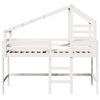 vidaXL Loft Bed with Ladder and Roof without Mattress White 90x200 cm