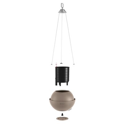 LECHUZA Hanging Planter BOLA Color 23 ALL-IN-ONE Sand Brown