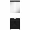 vidaXL Bathroom Furniture Set with Shelf TULUM Black Engineered Wood