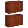 vidaXL Garden Planter 2 pcs Rusty 80 x 30 x 50 cm Weathering Steel
