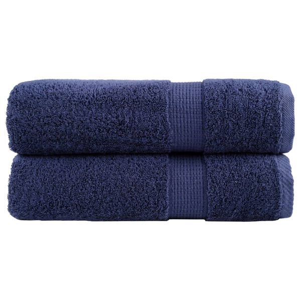 vidaXL Premium Shower Towels "SOLUND" 2 pcs Navy Blue 70x140 cm 600 gsm
