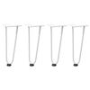 vidaXL Hairpin Legs for Coffee Table 4 pcs White 30 cm Solid Steel