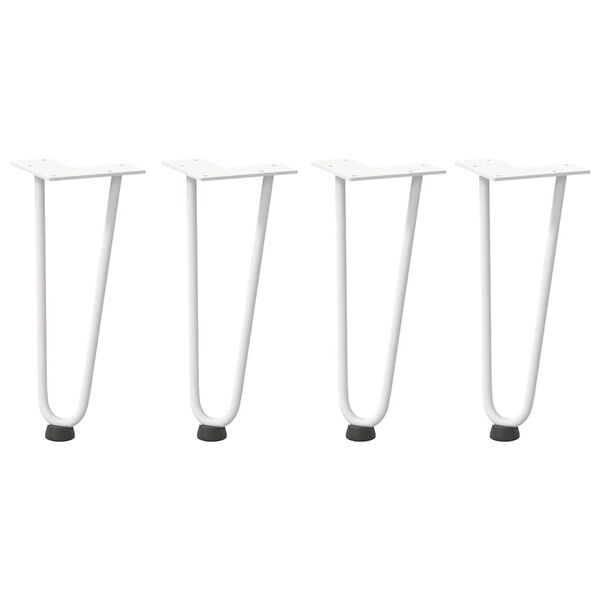 vidaXL Hairpin Legs for Coffee Table 4 pcs White 30 cm Solid Steel