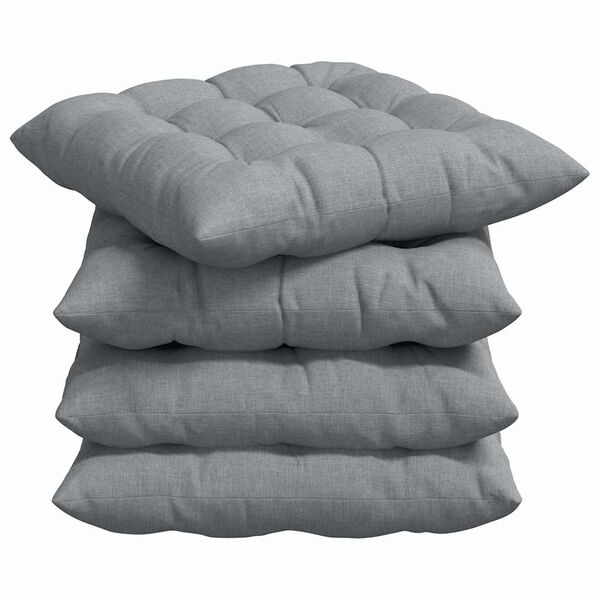 vidaXL Seat Cushions 2 pcs Light Grey 40 x 40 x 6 cm Fabric