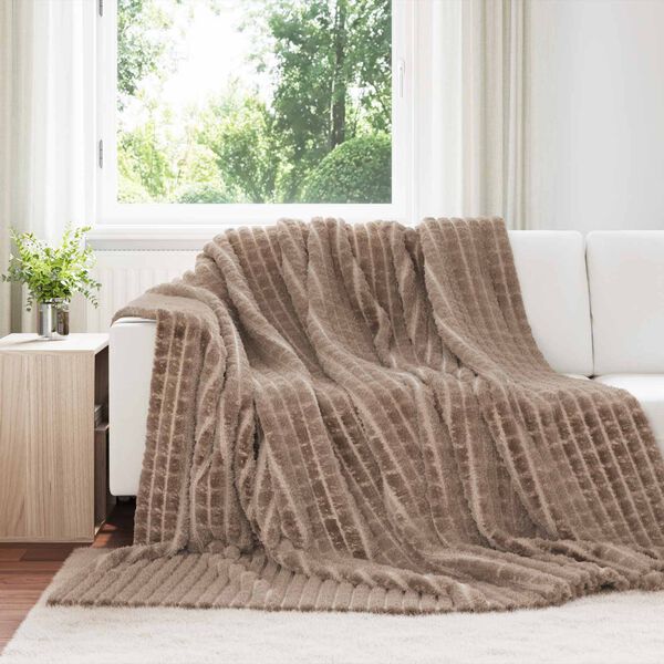 vidaXL Throw Blanket Camel 240 x 220 cm Fleece