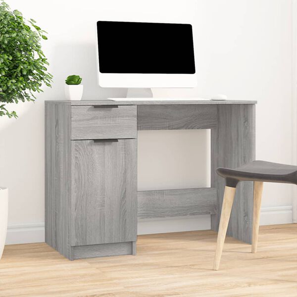 vidaXL Desk Grey Sonoma 100x50x75 cm Engineered Wood
